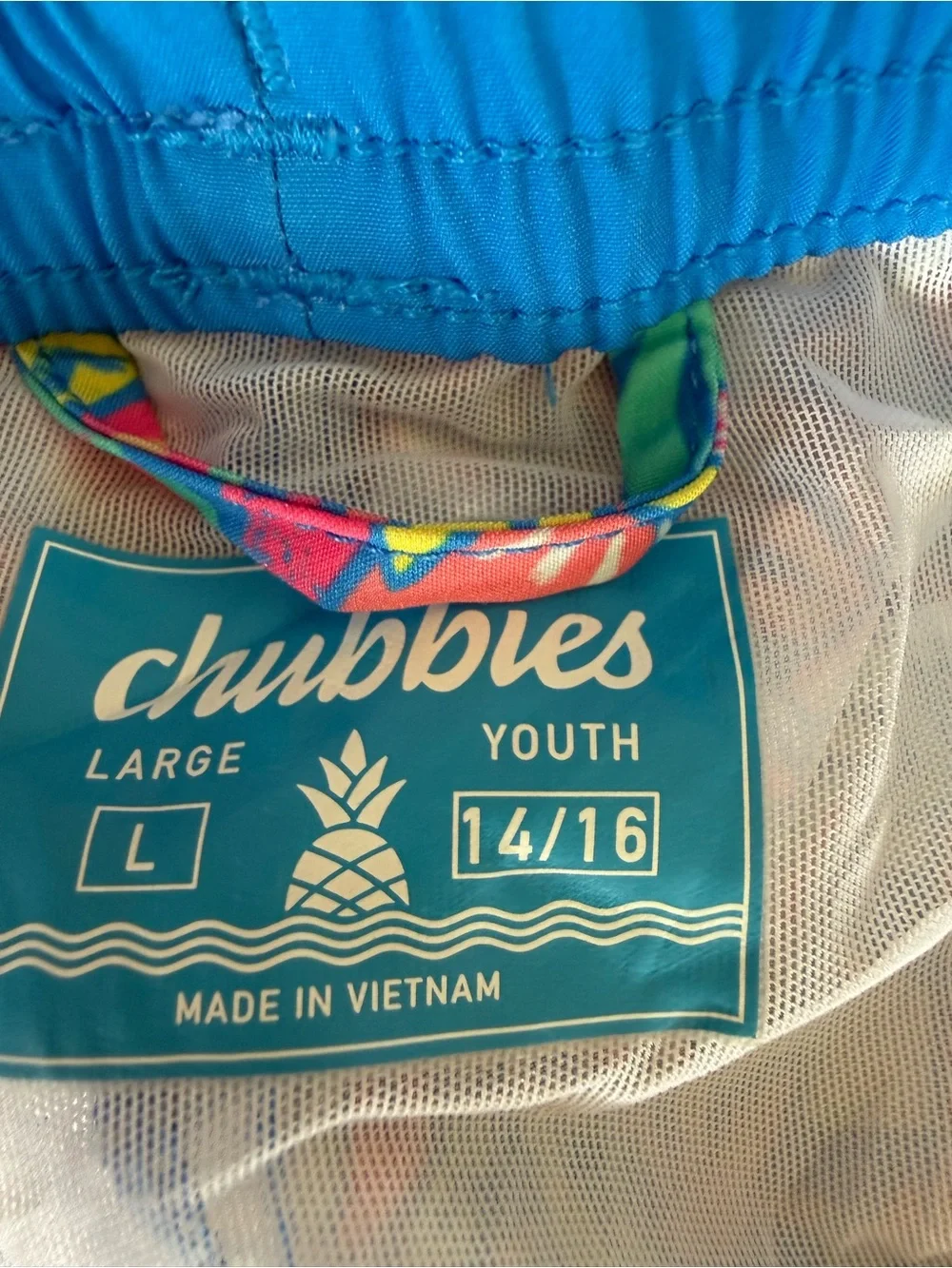 Boys Chubbies Swim Trunks Lined Set of 2 Size Large 14/16 Multicolor